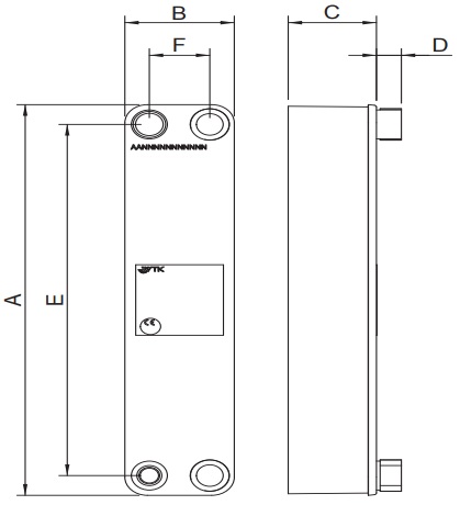 Паяный теплообменник WTK P7 - 30 EVF